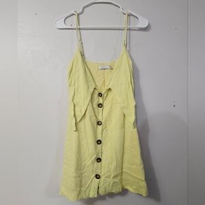 Lush Yellow Spaghetti Strap Mini Dress!